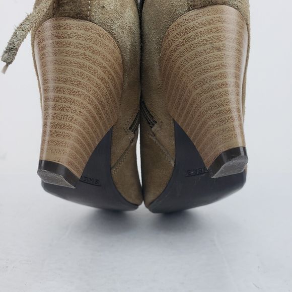 Skechers Leather Zip Cuffed Heeled Ankle Booties Tan 47480 Size 6.5 taupe - Picture 12 of 16